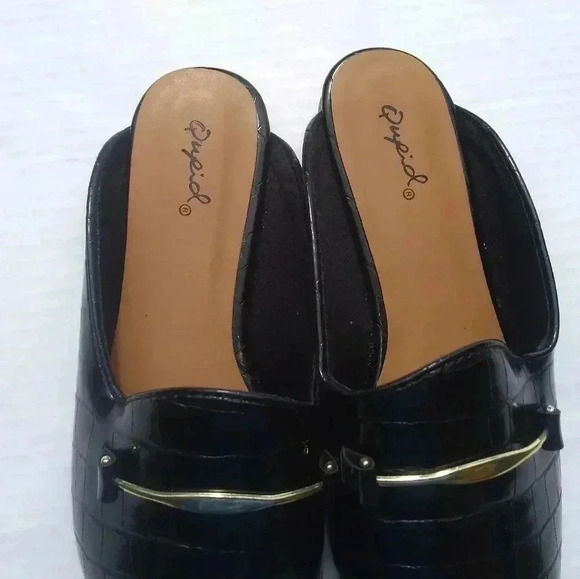 ❤️Qupid  Women's Swirl 197 crocodile mules black - Picture 2 of 8